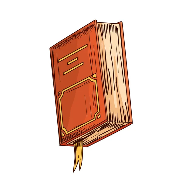Old Book Bookmark Education Wisdom Icon Symbol Vector Illusration Education — Stock Vector