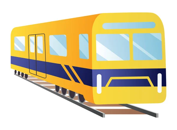 Train Engine Flat Cartoon Railroad Passenger Train Carriage Train Transport — Vector de stock
