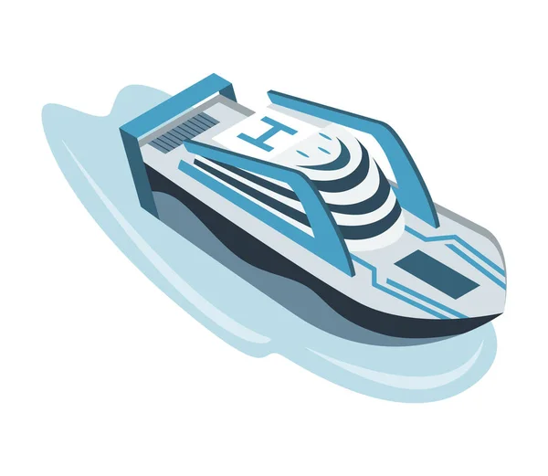 Commercial Ship Isometric Icon Water Transport Sea Marine Business Shipment — Stock Vector