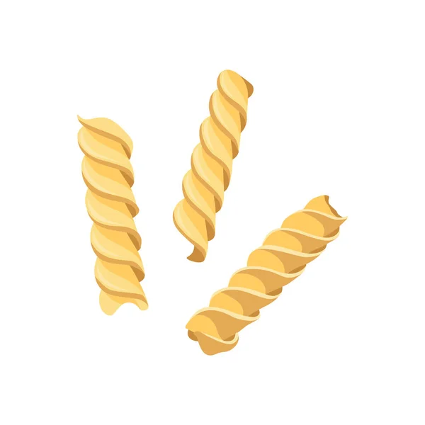 Pasta Fusilli Restaurante Delicioso Icono Menú Macarrones Crudos Cocina Italiana — Vector de stock