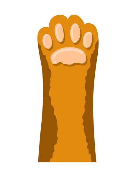 猫の足 白い背景に隔離されたかわいい漫画の家畜足 毛皮の子猫の足 足跡アイコン — ストックベクタ