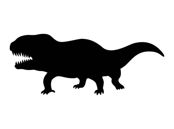 Silhouette Dinosaure Icône Monstres Dino Forme Vrai Animal Croquis Reptile — Image vectorielle