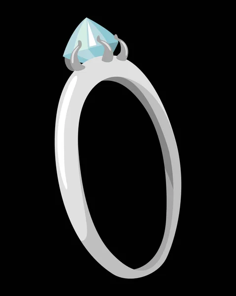 Svatební Prsten Šperky Symbol Zasnoubení Stříbrné Šperky Pro Žádost Ruku — Stockový vektor