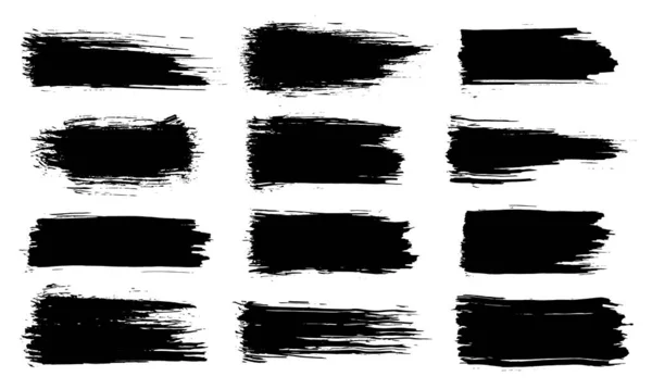 Малювати Пензлем Чорне Чорнило Грайливі Штрихи Пензля Векторний Набір Пензлів — стоковий вектор