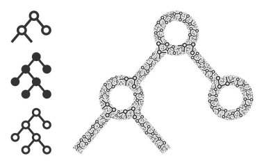 Özyinelemeli İkili Bağlantı Simgesi Kendi Kolajı