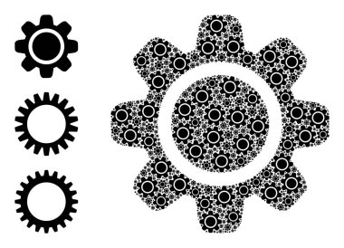 Özyinelemeli Vites Tekerleği Simgesi Kendi Kolajı