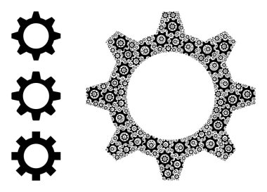 Yineleme Dişli Tekerleği Simgesi Mozaiği