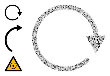 Fraktal Döndürme CW Simgesi öz Bileşimi