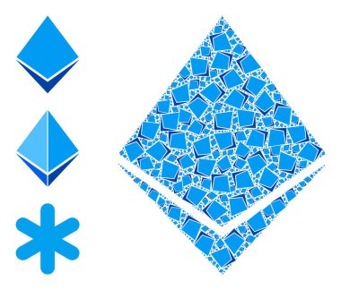 Özyinelemeli Ethereum Kristal Simgesi Benlik Mozaiği