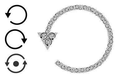 Fraktal Döndürme CCW Simge Öz Kolajı