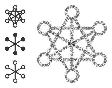 Fraktal Yıldız Ağı Simge Öz Kolajı