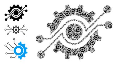 Özyinelemeli Gear Elektronik Bileşen Simgesi Bileşimi