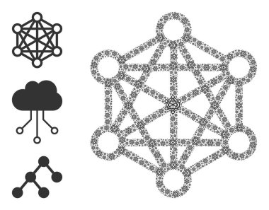 Fraktal Ağ İlişkileri Simgesi Mozaiği