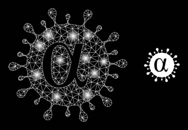 Takımyıldız düğümlü Parlak Web Ağları Alfa Kapalı Virüs Simgesi