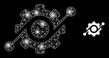 Parlak Web Ağı Akıllı Parıltılı Makine Simgesi