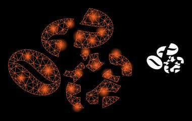 Parlak Web Ağlı Kahve Fasulyesi Parlak Benekli Simgeyi Ezdi