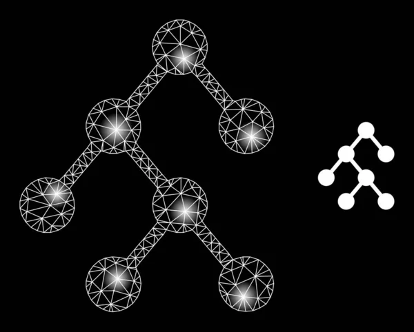 ( 영어 ) Bright Web Mesh Binary Relations Icon with Constellation Nodes — 스톡 벡터