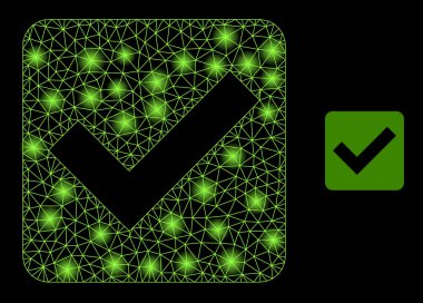 Parlak Web Ağı Parlak Benekli İşaretleme Kutusu Simgesini Onayla