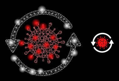 Parlak Web Ağı Coronavirüs Parlak Noktalar ile Simgeyi Güncelle