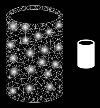 Işık Noktalı Parlak Web Ağ Silindiri Simgesi