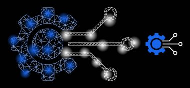 Parlak Web Ağı Dijital Algılayıcı Simgesi Parlak Benekli Simgesi