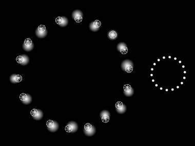 Takımyıldız Düğümleriyle Parlak Web Ağı Noktalı Çember Çerçeve Simgesi Simgesi