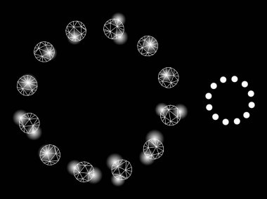 Parlak Web Ağı Noktalı Çember Çevre Simgesi Takımyıldızı Düğümleriyle