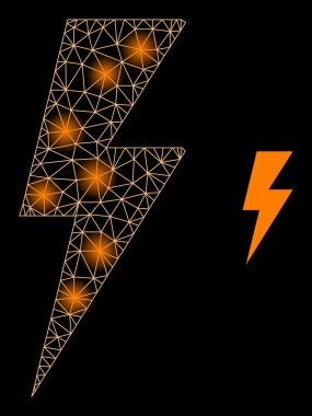 Parlak Web Ağı Elektrik Kıvılcım Simgesi Parlak Benekli
