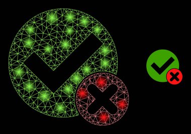 Parlak Web Ağı Yanlış Pozitif Simgesi ile Parlak Noktalar