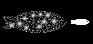 Takımyıldız Düğümleriyle Parlak Web Ağ Balığı Simgesi