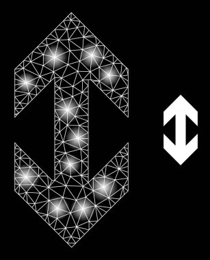 Parlak Web Ağı Işık Noktaları ile Dikey Simgeyi Çevir