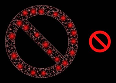 Parlak Web Ağı Parıltılı Yasak Simge