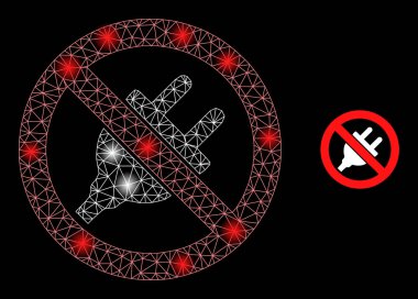 Parlak Web Ağı Açık Noktalı Yasak Elektrik Tedarik Simgesi
