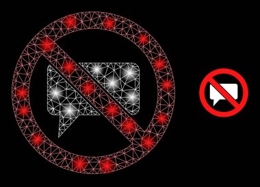 Işık Noktalı Parlak Web Ağı Yasak Görüş Simgesi