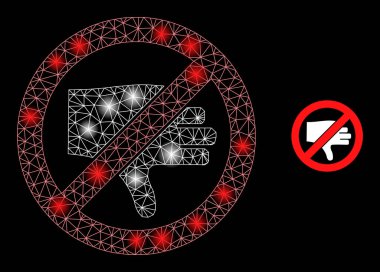 Parlak Web Ağı Parlak Benekli Yasak Başparmak Aşağı Simgesi
