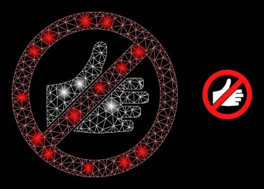 Takımyıldız Düğümleriyle Parlak Web Ağları Yasak Başparmak Yukarı Simgesi