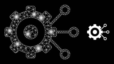 Parlak Web Ağı Bağlantıları Işık Noktalı Simge