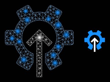 Parlak Web Ağı Teçhizat Bütünleşmesi Simgesi Parlak Noktalı