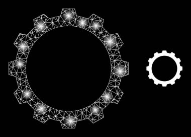 Parlak Web Ağları Teçhizat Simgesi ve Parlak Noktalar