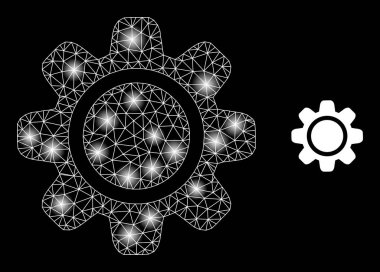 Parlak Web Ağı Vites Çubuğu Simgesi Parlak Benekli