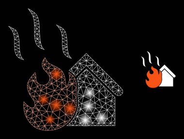 Parlak Web Ağı Ağı Parlak Benekli Ateş Simgesi