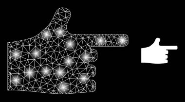 Açık Noktalı Parlak Web Ağı İndeksi Parmak Simgesi