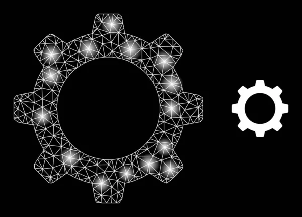 Ícone de roda de ovo de rede da Web brilhante com pontos de luz — Vetor de Stock