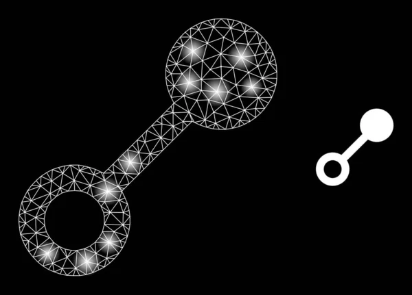Icono de conexión de red web brillante con nodos de constelación — Vector de stock