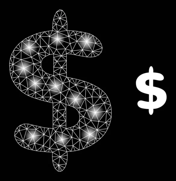 Bright Web Net Dollar Currency Icon with Constellation Nodes — стоковий вектор