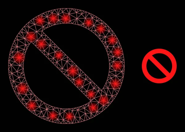 Parlak Web Ağı Parıltılı Yasak Simge