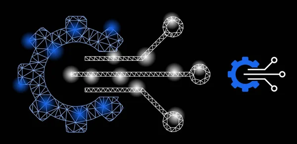 Εικονίδιο αισθητήρων εργαλείων φωτεινών δικτύων Web με τις κηλίδες λάμψης — Διανυσματικό Αρχείο