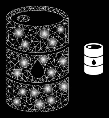 Açık Benekli Parlak Web Ağı Yağ Varili Simgesi
