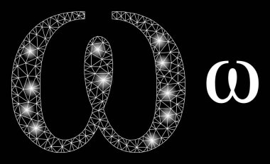 Parlak Web Ağı Omega Yunan Takımyıldızı Düğümlü Küçük Harf Simgesi Simgesi