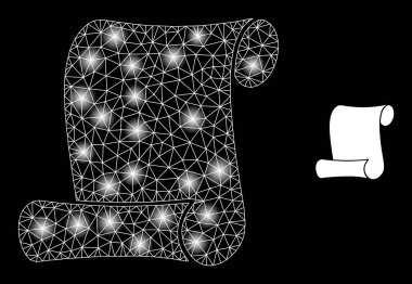 Parlak Web Ağ Kağıt Yuvarlama Simgesi Parıldıyor